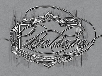 Believe 3d custom type type frame lettering ornaments text effect retro typography vintage