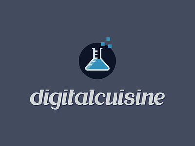 Digital cuisine logo custom type digital lettering logo