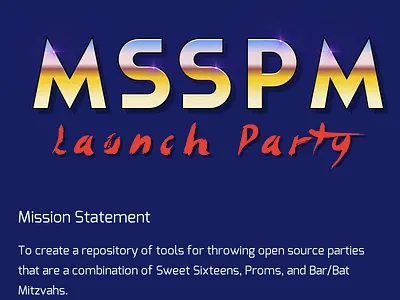 Mysupersweetprommitzvah 80s chrome desert chrome logo party typography