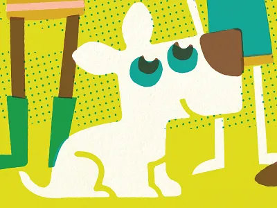 Puppy children dog education illustration kids pet puppy retro science vintage