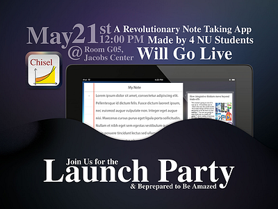 Flyer for the Launch Party app flyer ipad launch party poster