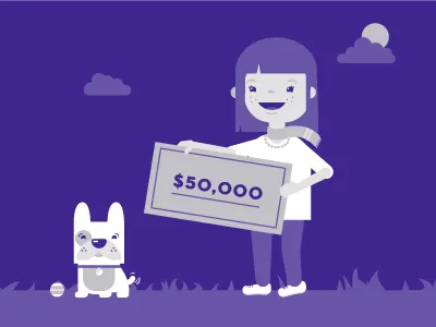 Icon Progress for Cadbury cheque design french bulldog girl icon icons illustration purple scarf