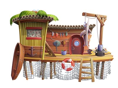 Fisherman house 2d game art building game art game design