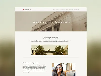 Chapman50 site alumni higher ed homepage
