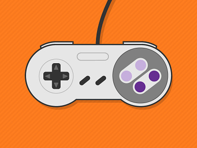 SNES for Life controller flat gaming illustration minimal nintendo simple snes vector