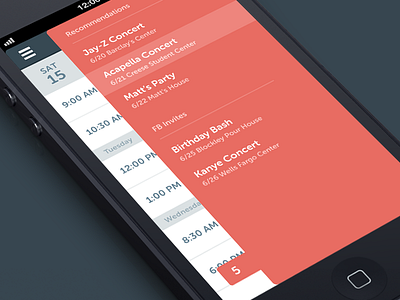 Slideout agenda app apple flat invite ios list mobile recommendation red slider todo