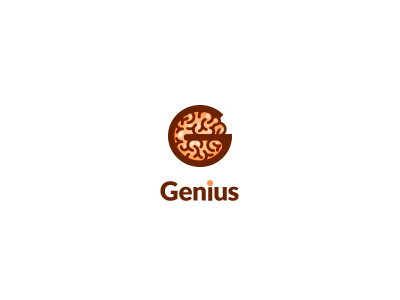 Genius brain clever g genius letter g negative negative space negative space logo smart