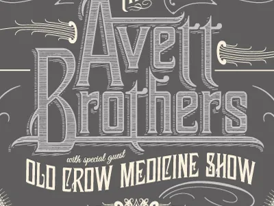 Avett type avett brothers gig poster illustration music