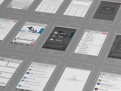 Wireframin' grey ios pink proxima nova ui wireframe