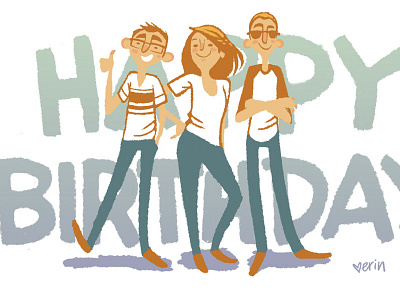 Birthday Cousins birthday cousins family illustration photoshop