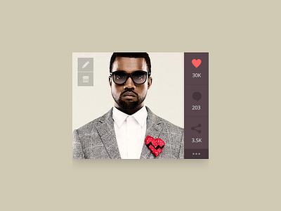 Image Widget clean colors comment edit flat image instagram kanye west like minimal retro share tasty trash ui ux widget