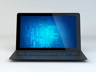 Laptop 3d digital laptop microsoft notebook screen