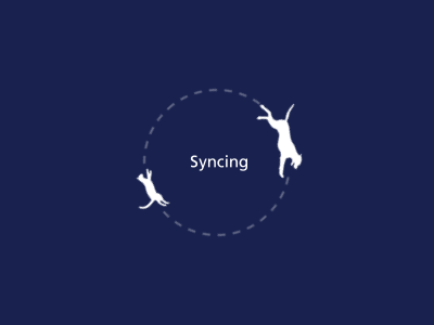 Sync animation animation. gif cat connect dog fist loader punch sync