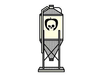 Bad Apple Tank bad apple brew brewing closed conical dot dots ferment fermentation fort wayne home brew beer line art lines open openxclosed oxc tank wip