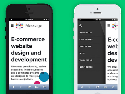 Message - iPhone homepage clean dots flat homepage iphone message message team navigation responsive simple