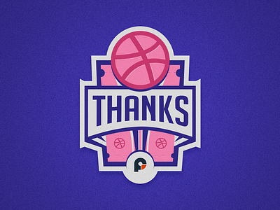 Hello ! dribbble first shot illustrator pink purple thanks ticket