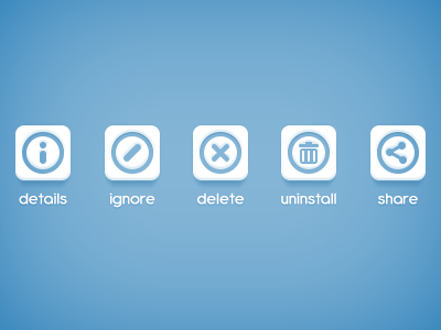 white icon android delete details icon ignore mobile share uninstall