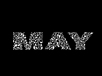 May black hand writing lettering may pattern spring typography vector white