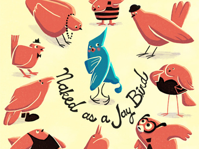 Naked animal bird digital idiom illustration naked painting