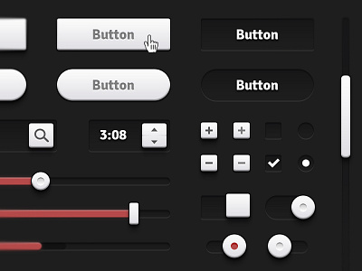 White on Black Retina Ready 2x @2x bar button kit progress retina scroll search set switch ui