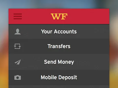 Wells Fargo iOS App flat icons ios nav ui ux wells fargo