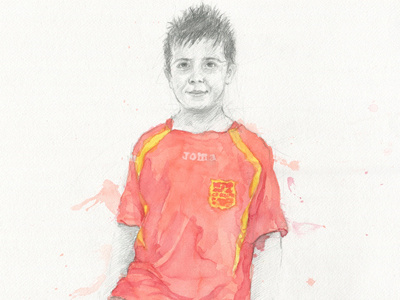 Javier drawing pencil portrait watercolor