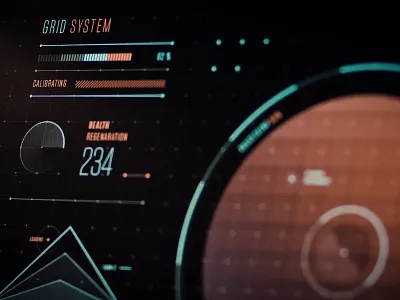 grid system clean design experiment flat future interface light minimal simple subtle technical ui
