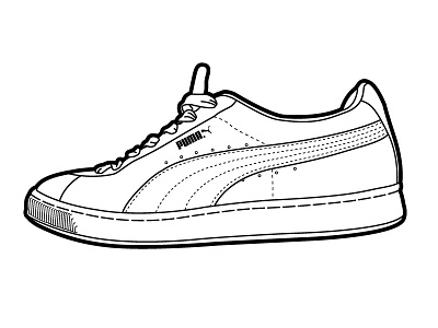 Pumasuede illustrator puma suede trainer vector