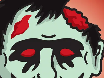 Zombie Head blood brains chrism70.com dead illustration zombie