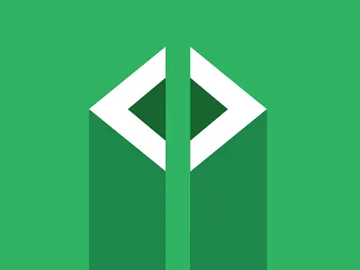 Mighty developer! brackets code developer flat green