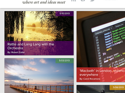 Online Magazine Featured Section layout magazine ui