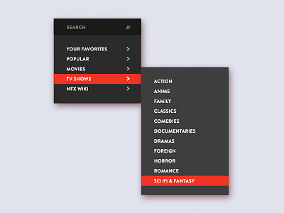 Menu flat menu ui ux web