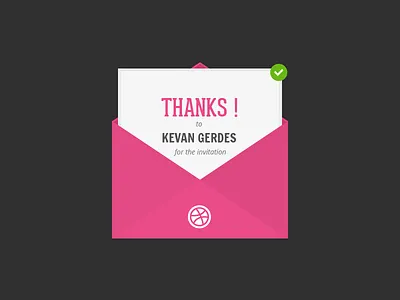 Thanks Kevan ! envelop flat design minimal thanks