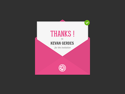 Thanks Kevan ! envelop flat design minimal thanks