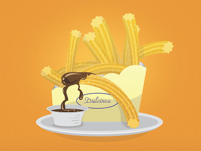 Churros, Anyone? chocolate churros dip dulcinea food icon pastry vecor