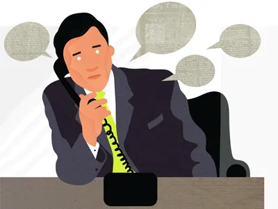 Phonecall business illustration man phonecall