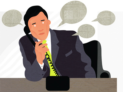 Phonecall business illustration man phonecall