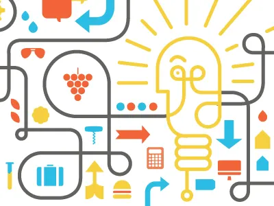 Facebook header II icons illustration