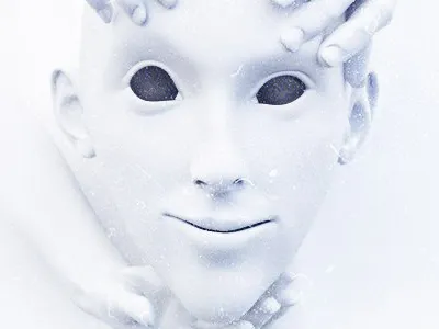 masquerade 3d black color demon eye head monster new skin white zbrush
