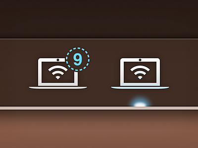 Open on Mac Icon app badge browser count glow icon mac wi fi