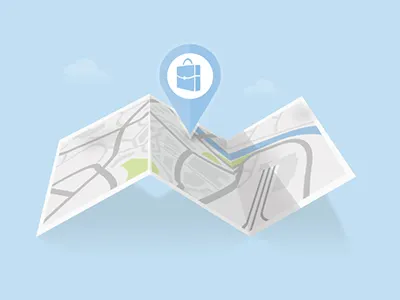 Map illustration landscape map pin work