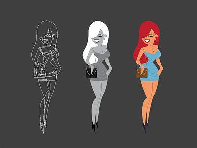 Girl wireframe cartoon vector