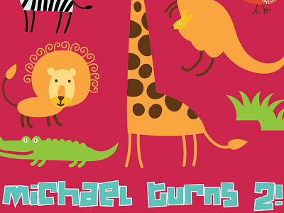 2nd Birthday Invitation animals birthday invitation kids birthday