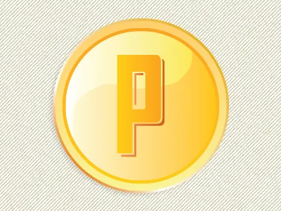 P Coin icon illustration ui elements