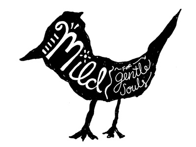 Flavorcon Mild bird black custom drawing expressive flavor gentle hand drawn handwritten icon mild rays shape silhouette soul sun texture type typography white writing