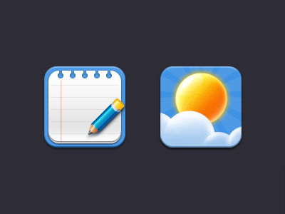 blue Icon blue cloud note pencil sky sun weather