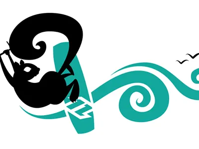 Squirrel v1 illustration kiteboarding print squirrel