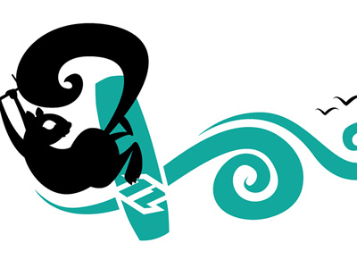 Squirrel v1 illustration kiteboarding print squirrel