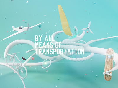 By All Means of Transportation bike c4d plane skate transportation vray wallpaper