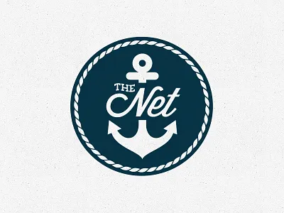 The Net 2 anchor blue circle logo nautical rejected rope vector